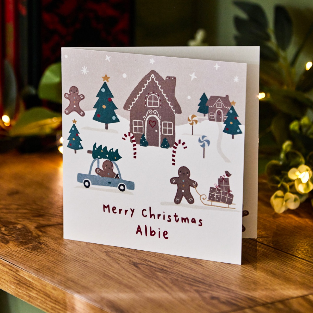 Personalised Gingerbread Christmas Card