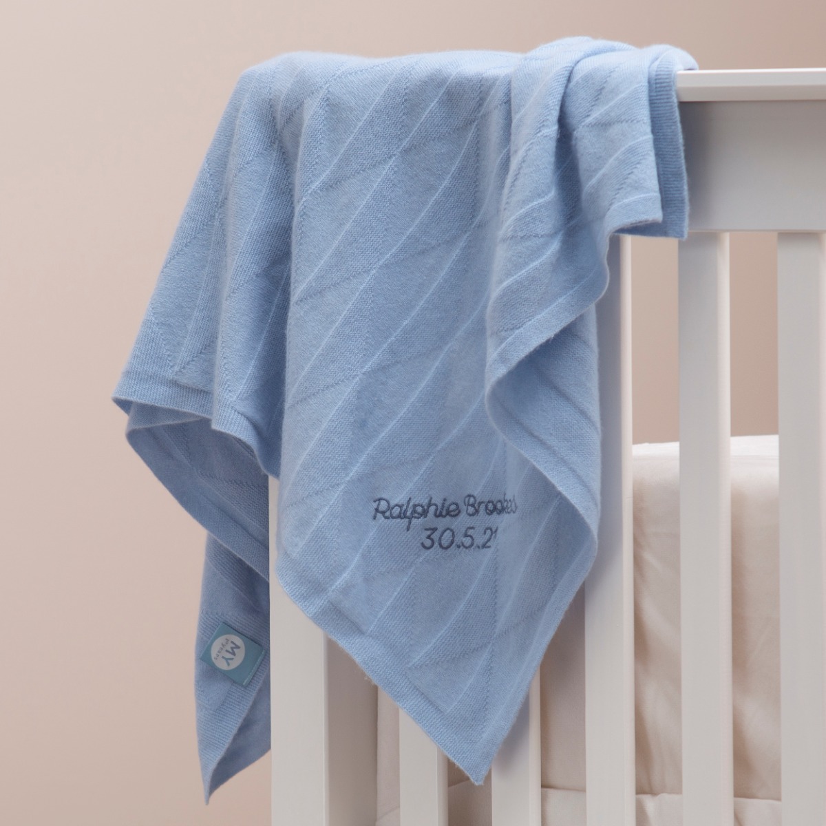 Personalised 100% Cashmere Baby Blanket