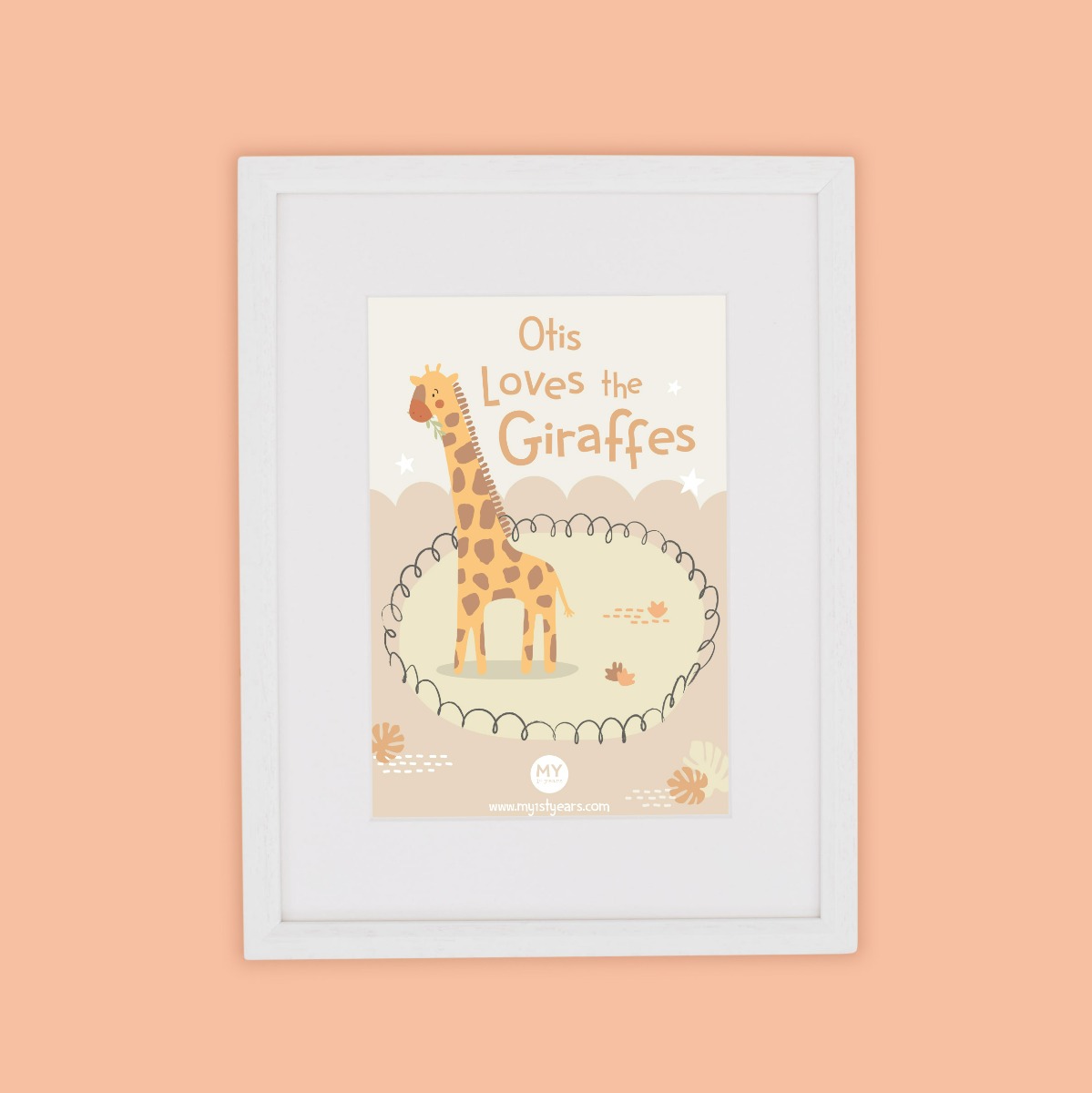 Personalised Giraffe Wall Art