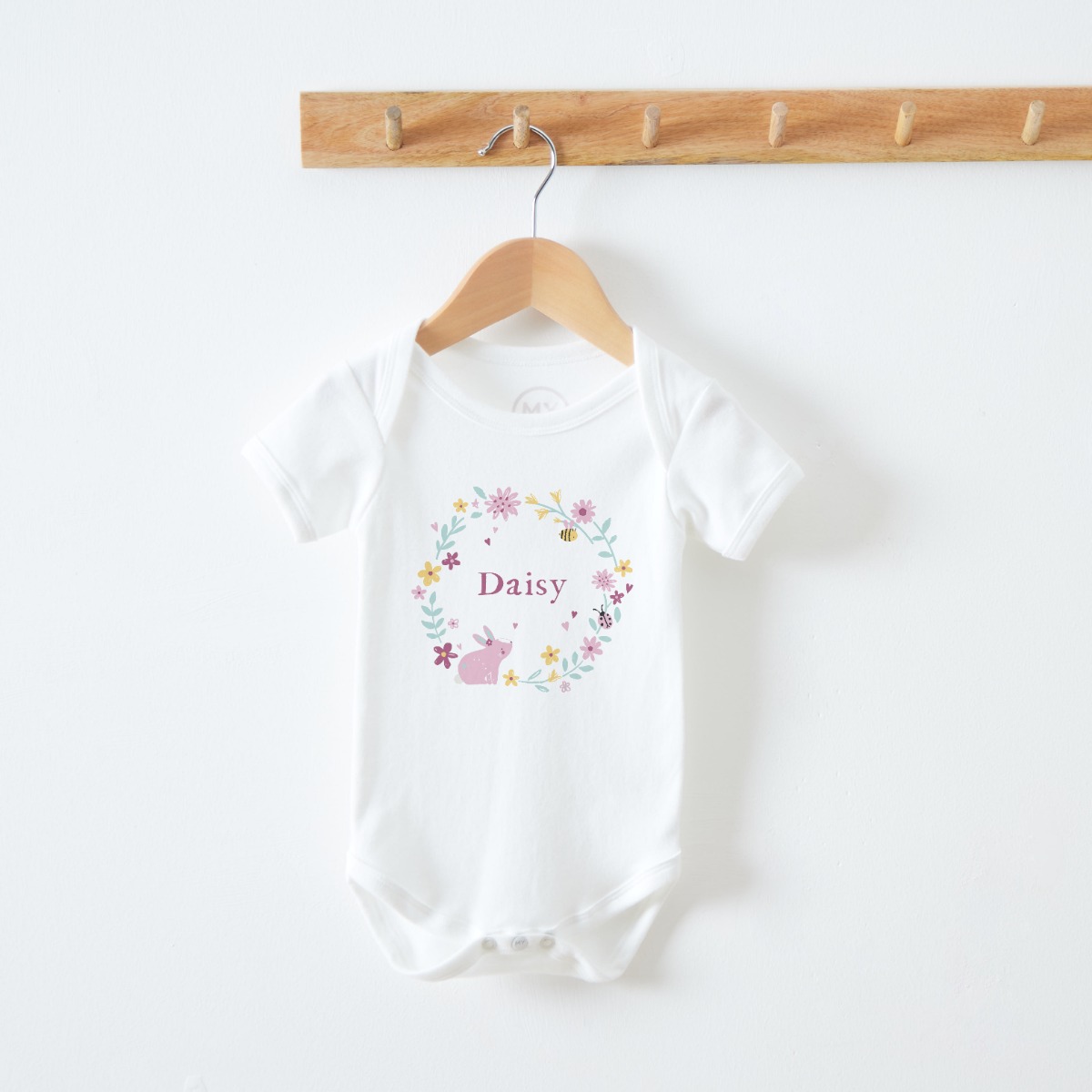 Personalised Woodland Animals Wreath Bodysuit