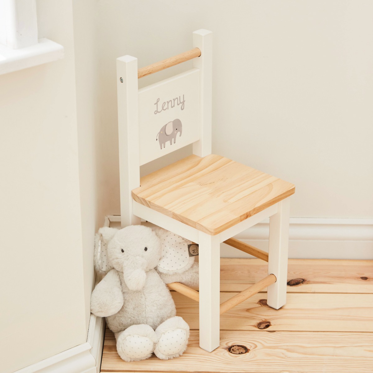 Personalised Born To Be Loved Elephant Wooden Chair