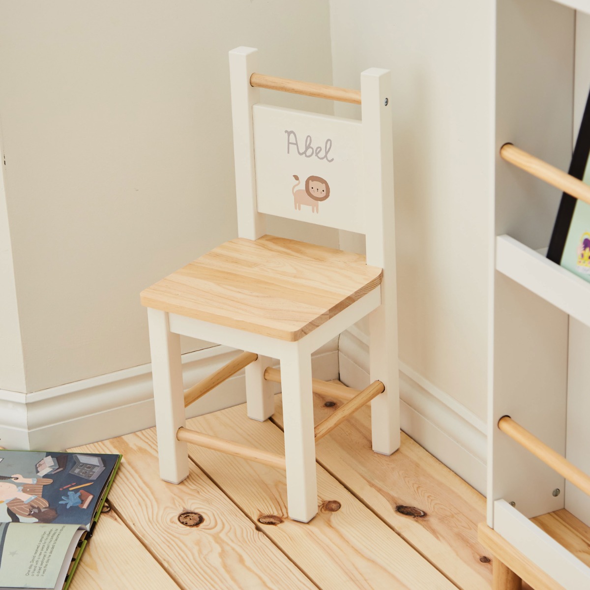 Personalised Born To Be Loved Lion Wooden Chair