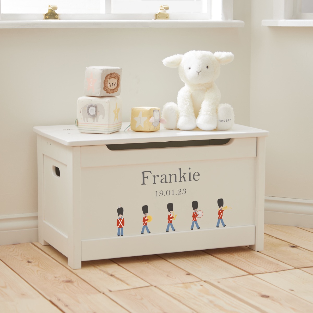 Personalised Soldier Design Panelled Toy Box