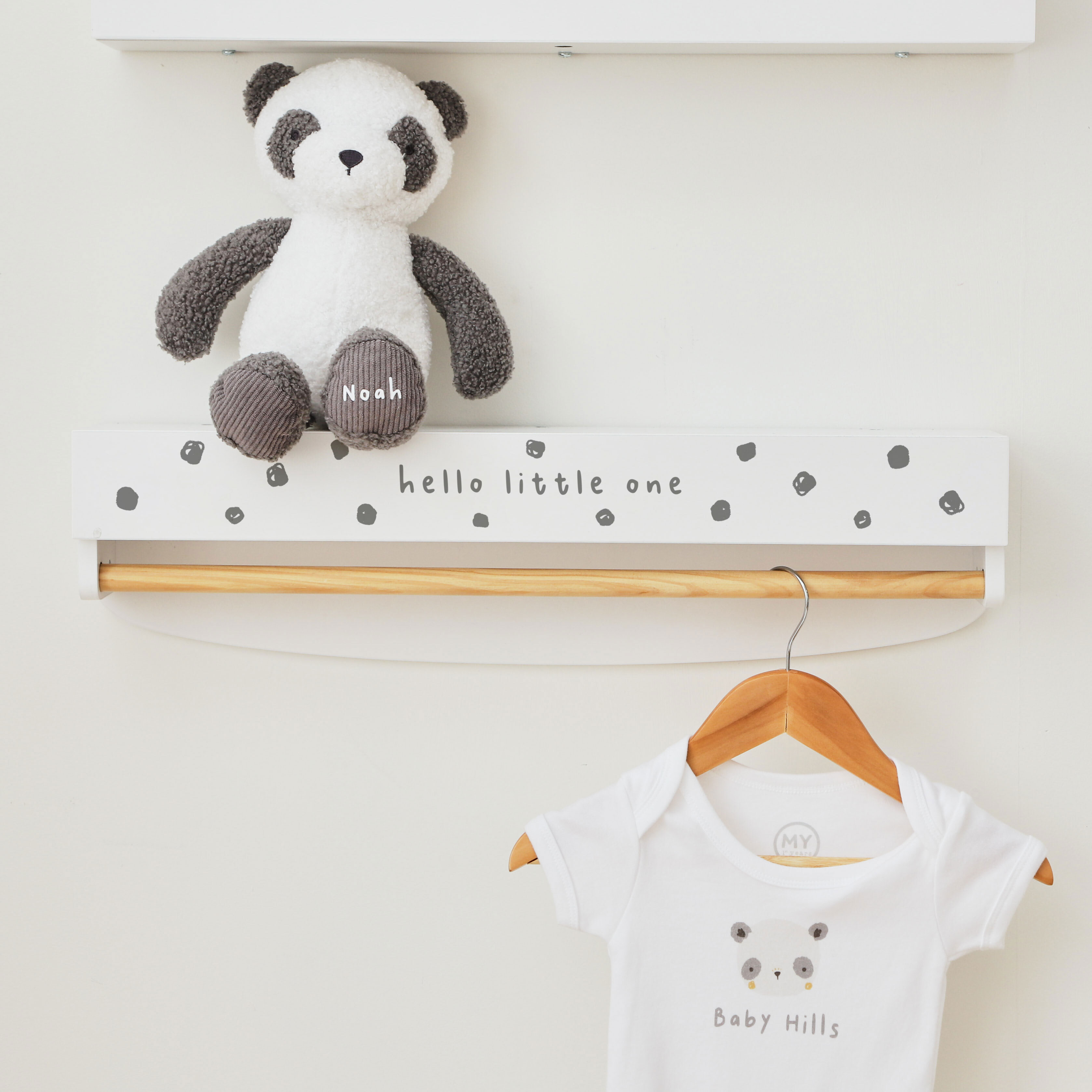 Personalised Hello Little One Hanging Storage Shelf