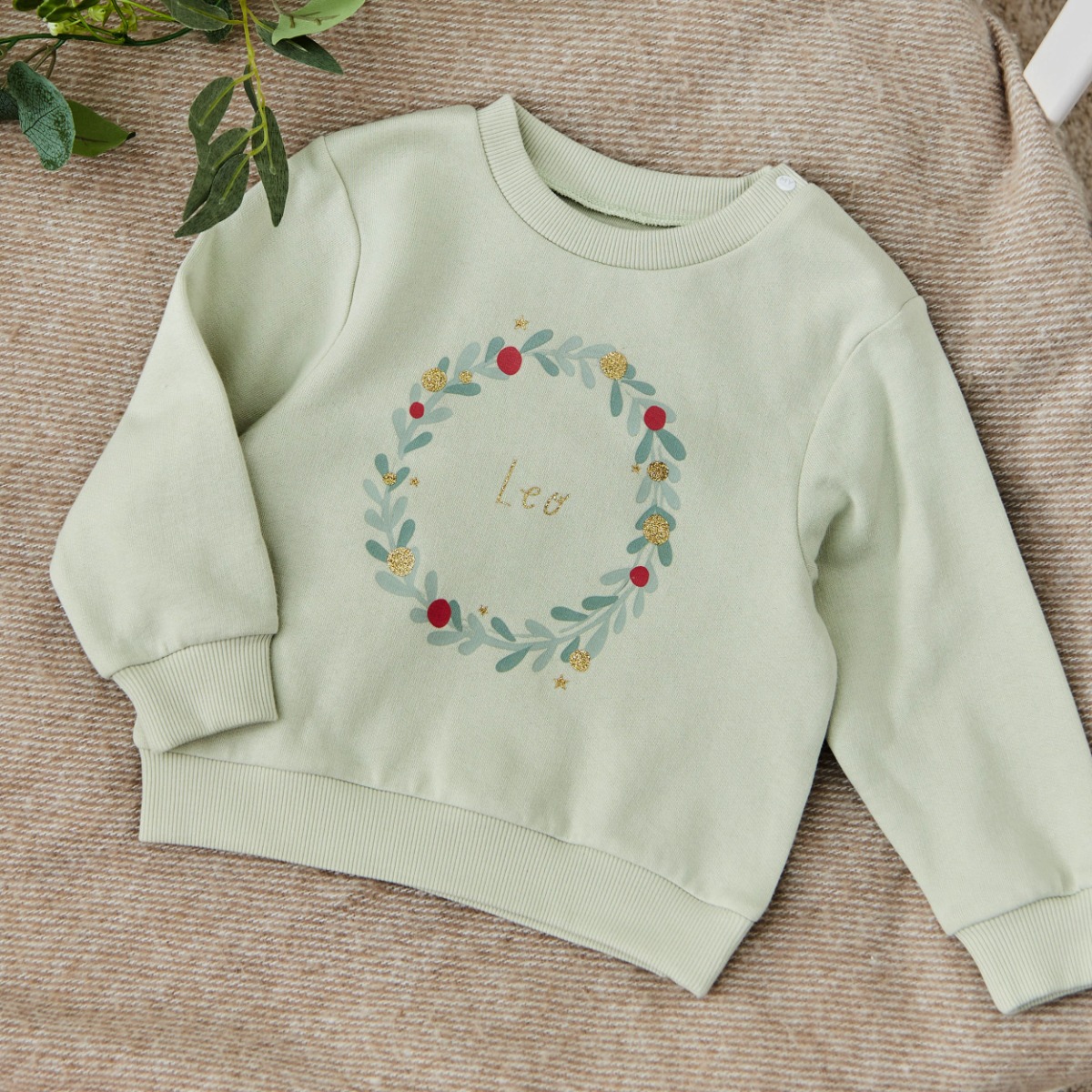 Personalised Wreath Sage Sweatshirt