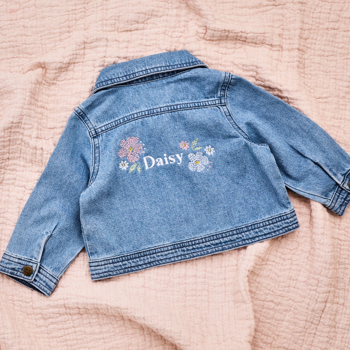 Personalised Floral Design Children s Denim Jacket