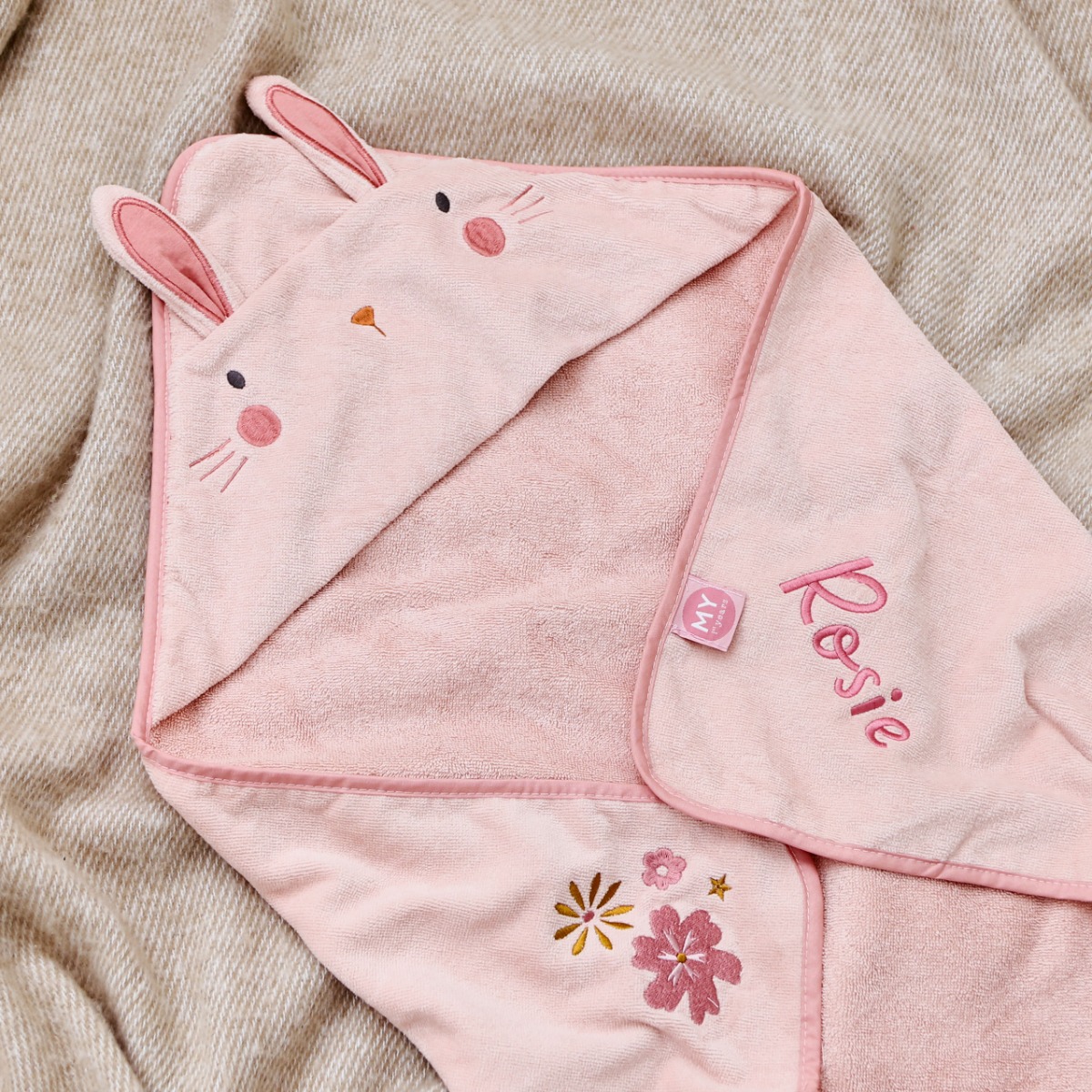 Personalised Bunny Hooded Towel