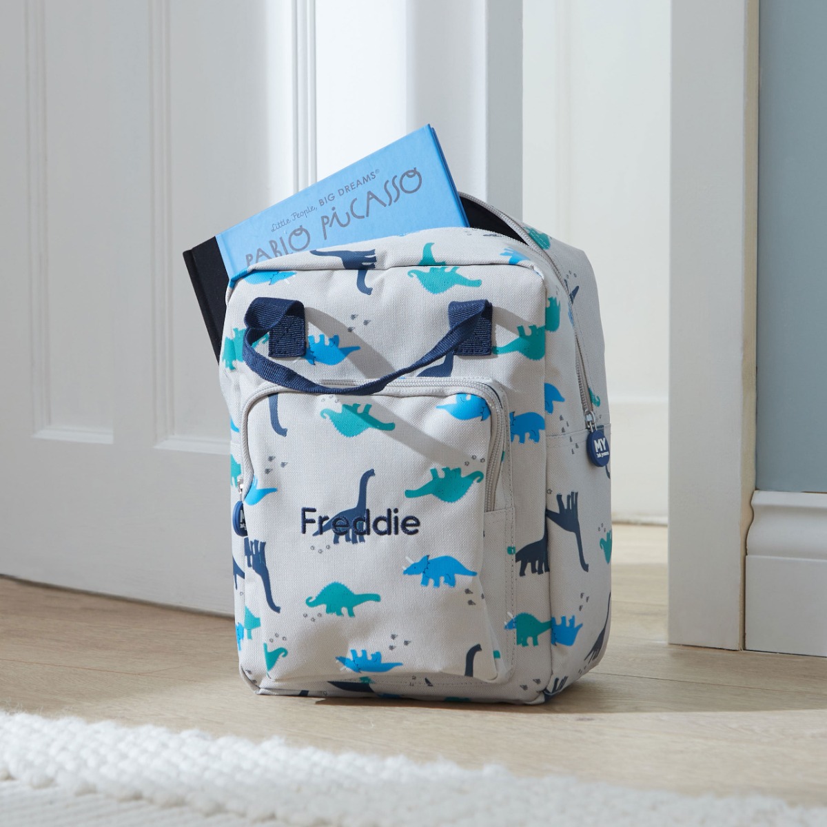 Personalised Dinosaur Print Medium Backpack