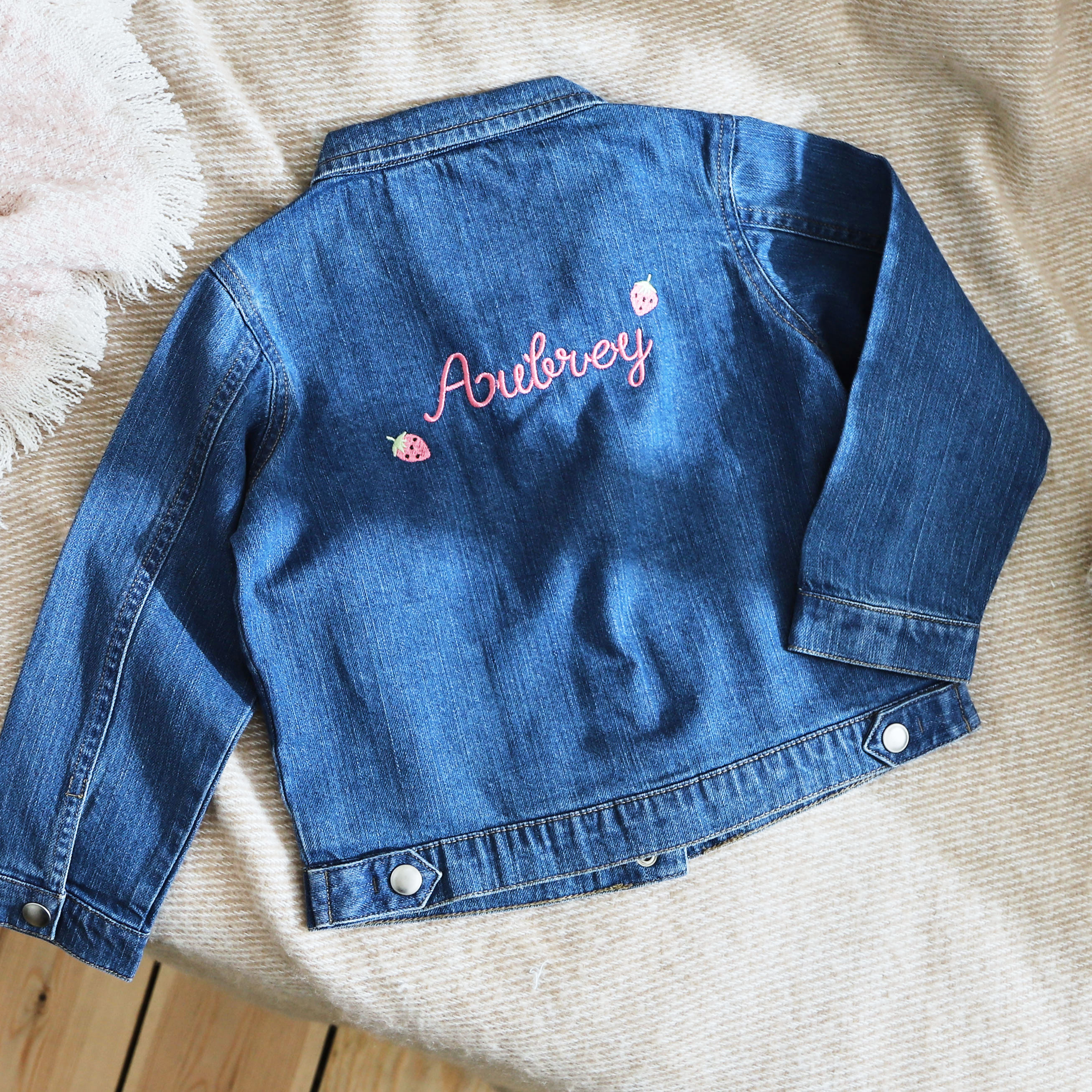 Personalised Strawberry Denim Jacket