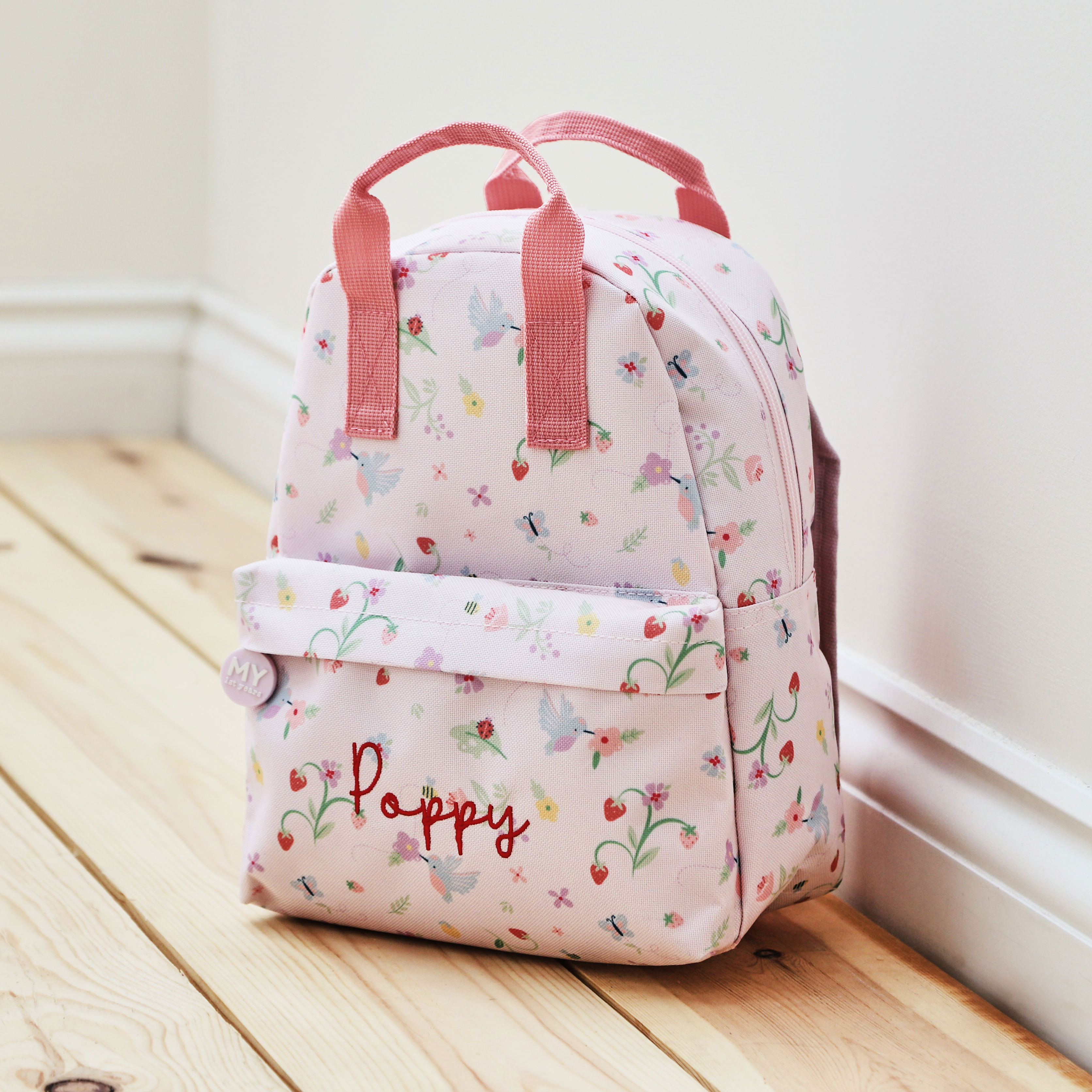 Personalised Grab Handle Fruit Print Mini Backpack