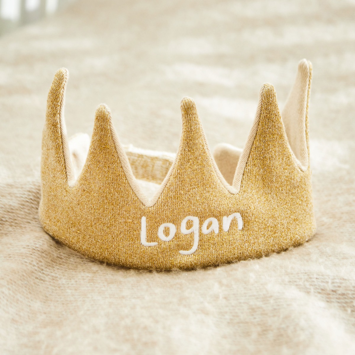 Personalised Gold Knitted Crown