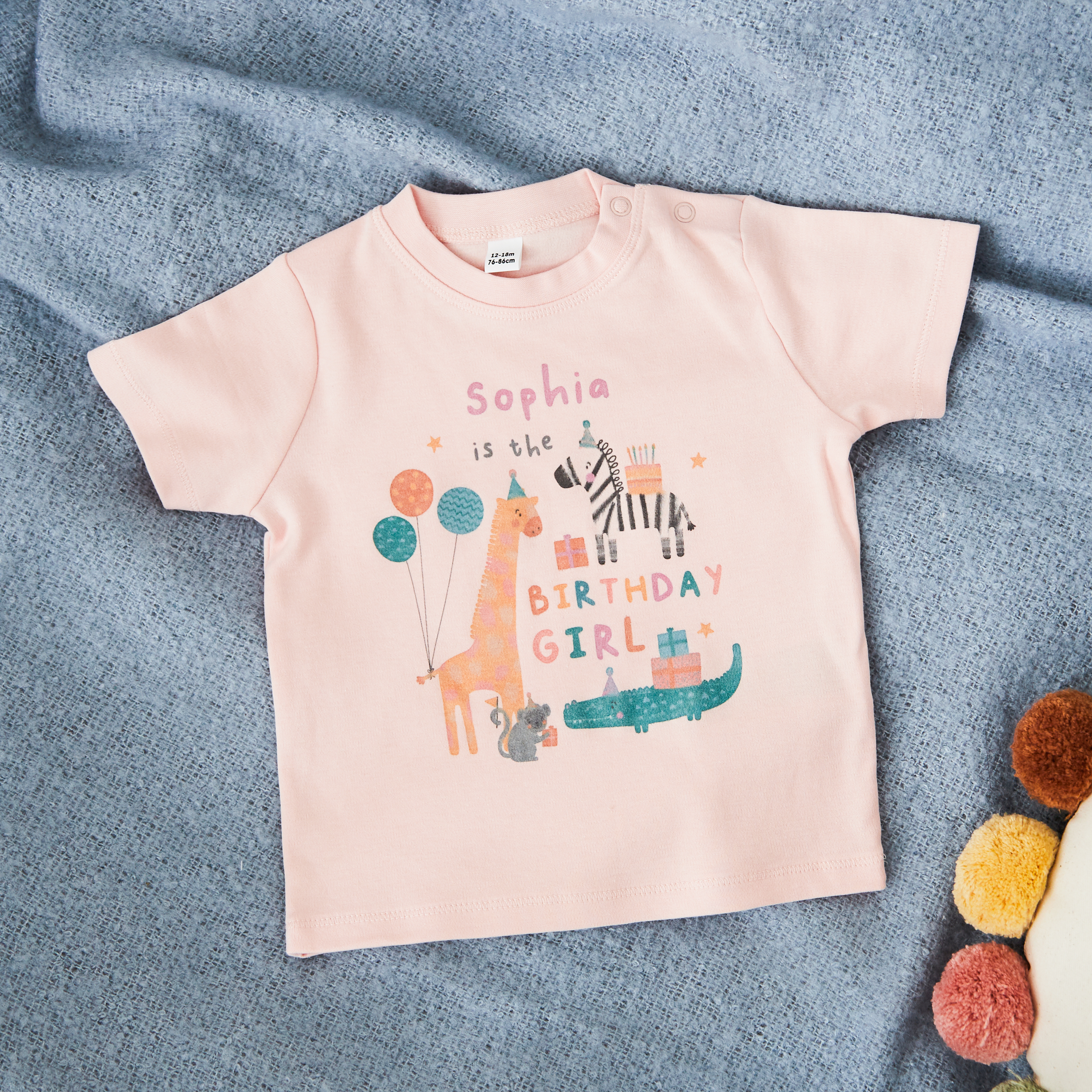 Personalised Safari Birthday Girl T-Shirt