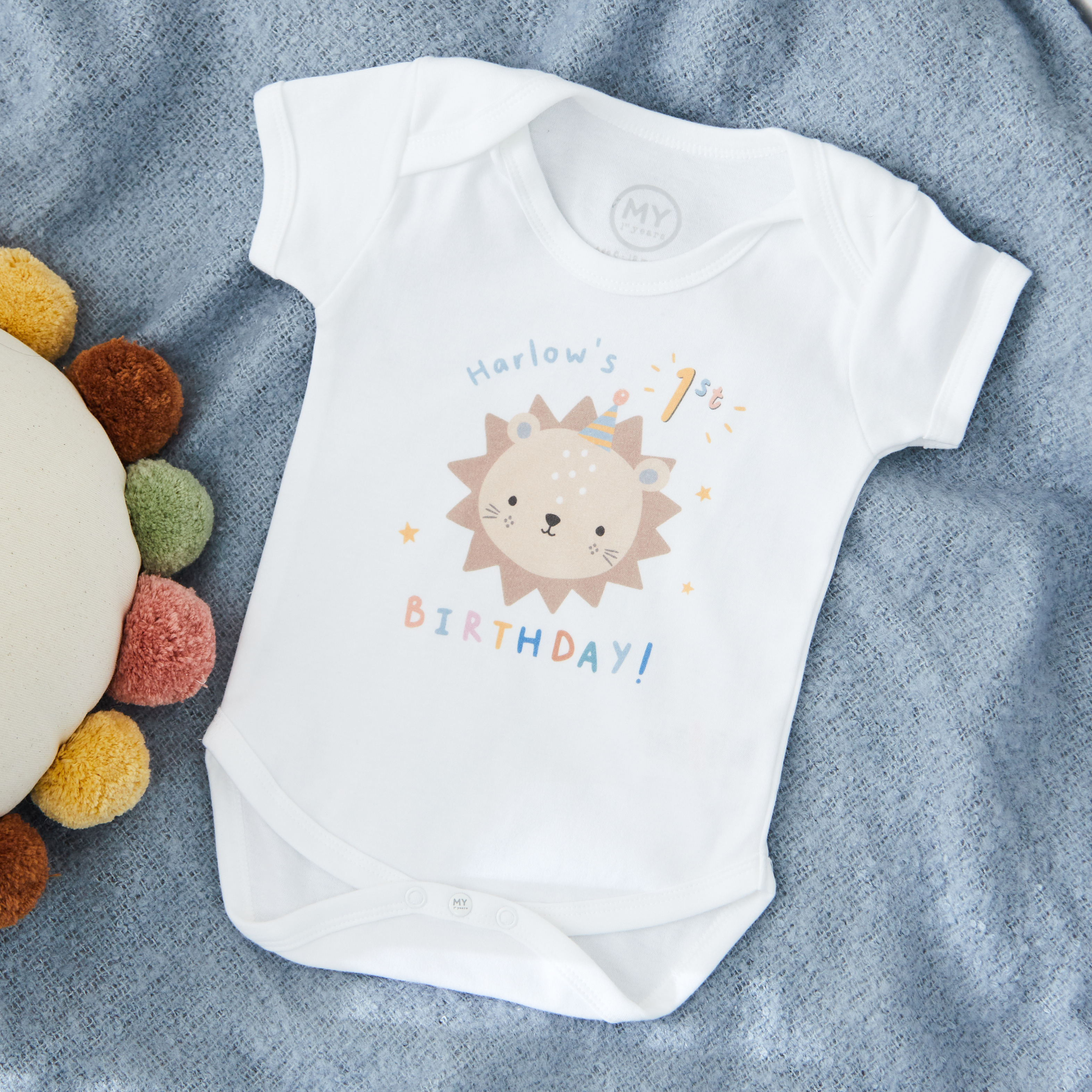 Personalised 1st Birthday Lion Bodysuit