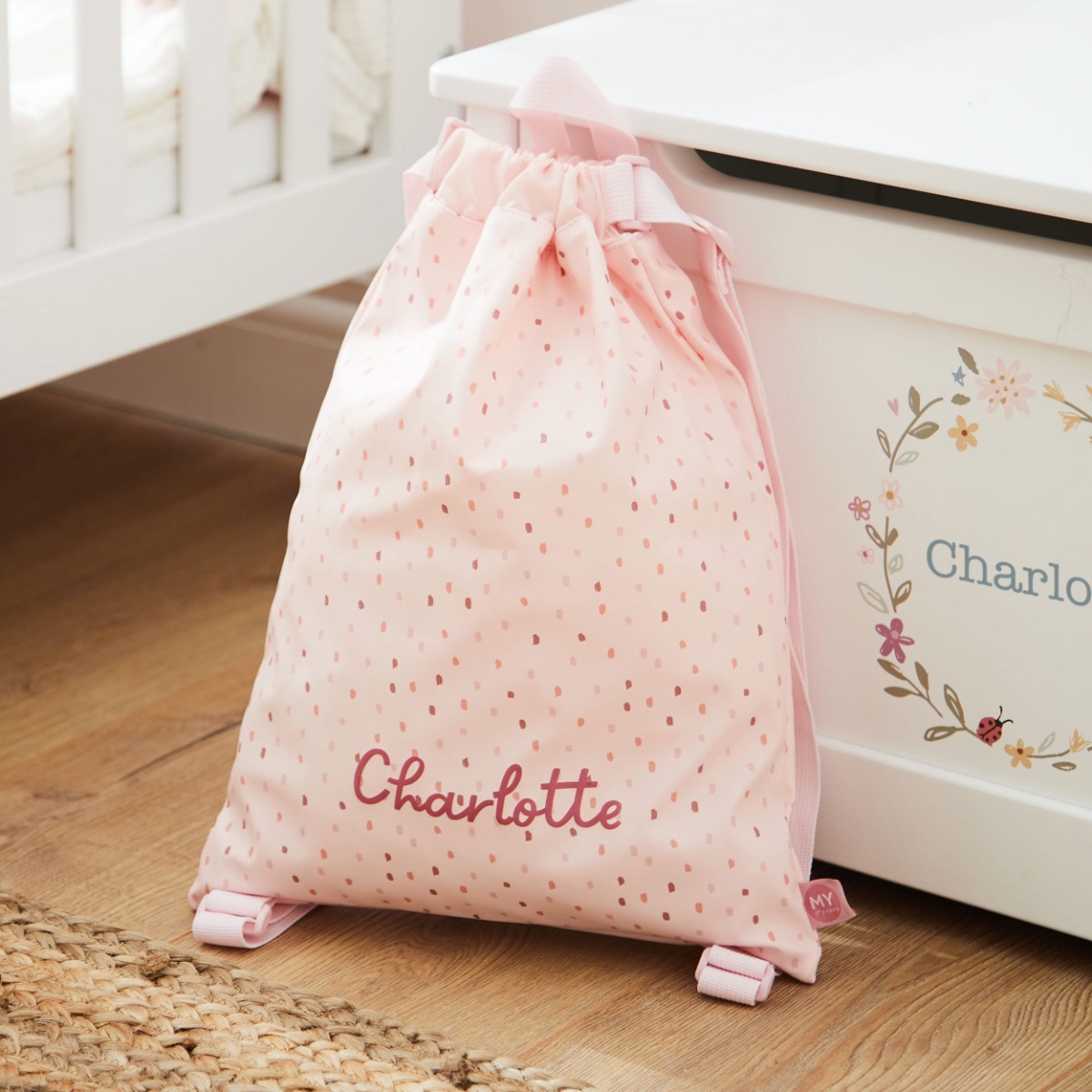 Personalised Spot Drawstring Bag