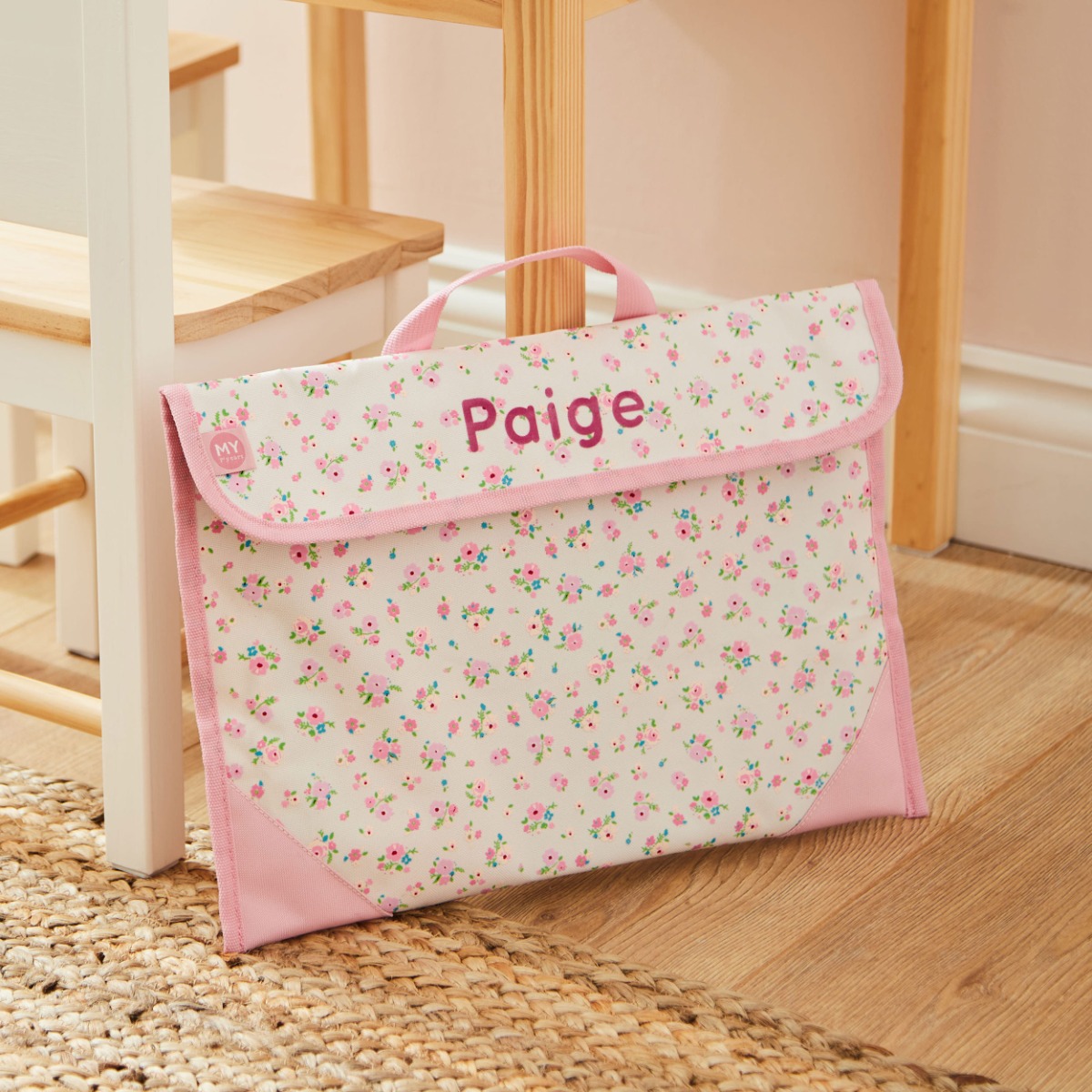 Personalised Ditsy Print Book Bag