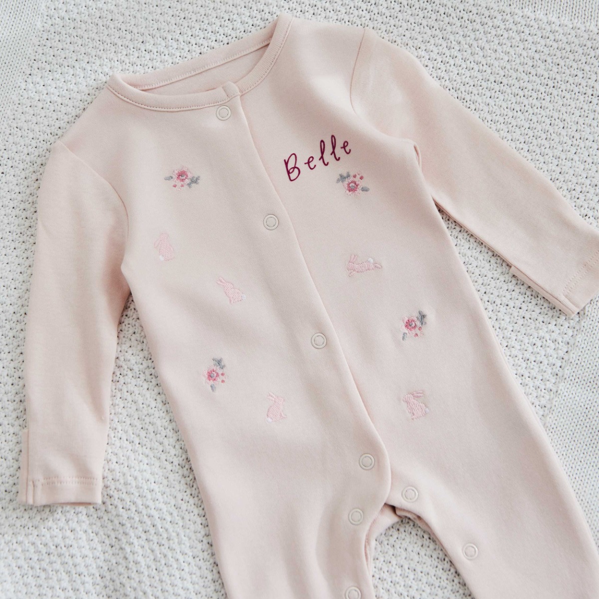 Personalised Bunny Sleepsuit