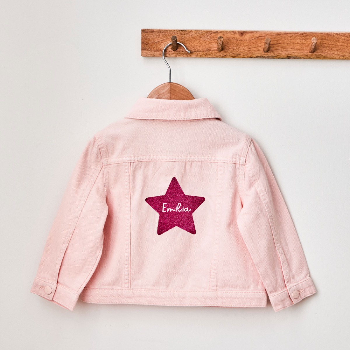 Personalised Glitter Star Denim Jacket