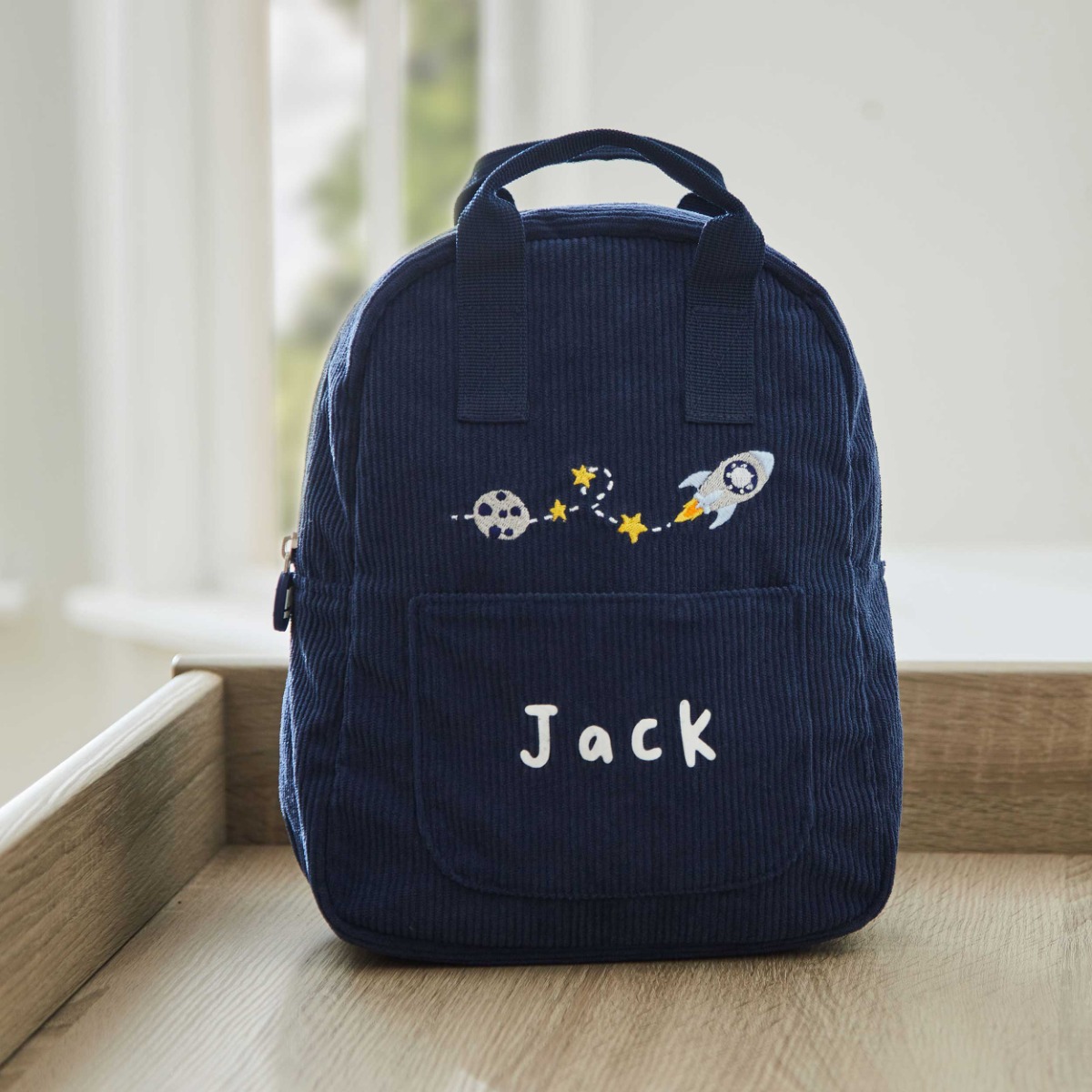 Personalised Rocket Mini Cord Backpack