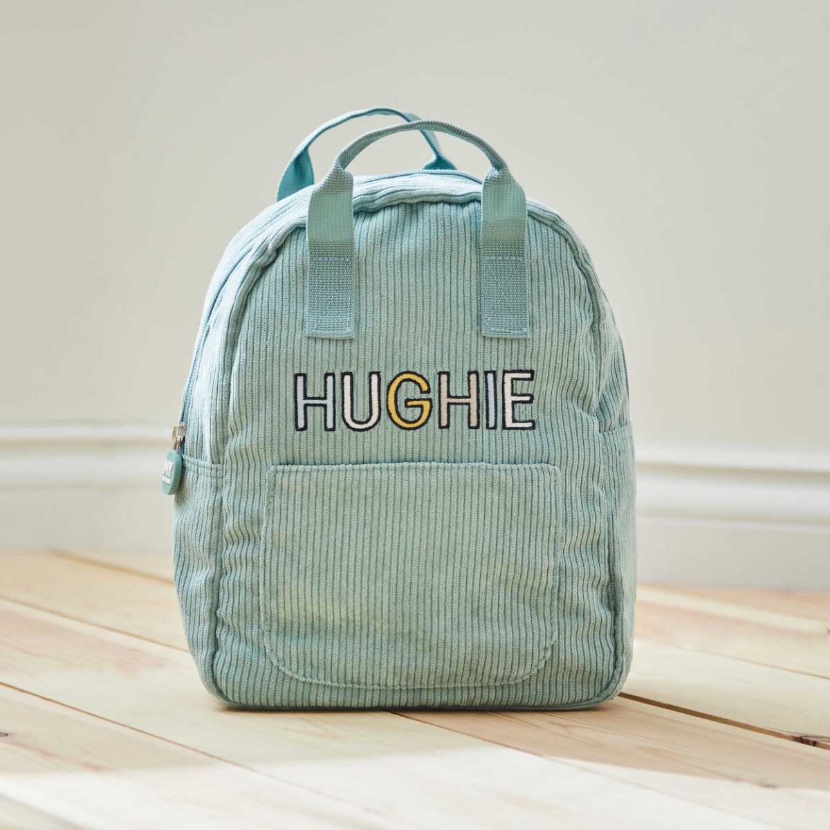 Personalised Letter Patch Sage Mini Cord Backpack