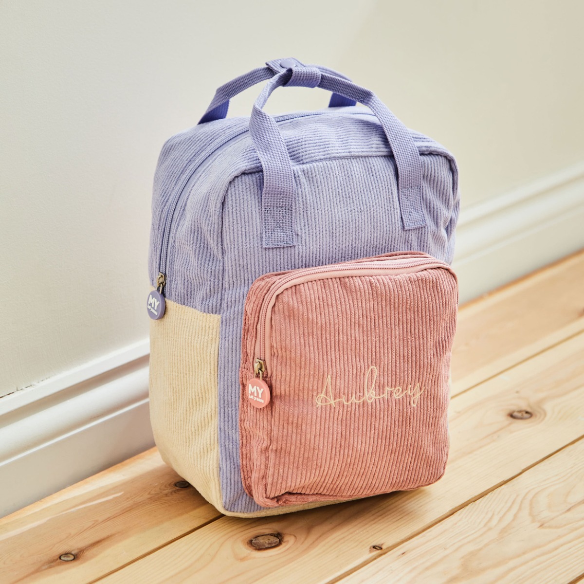 Personalised Cord Backpack with Grab Handle