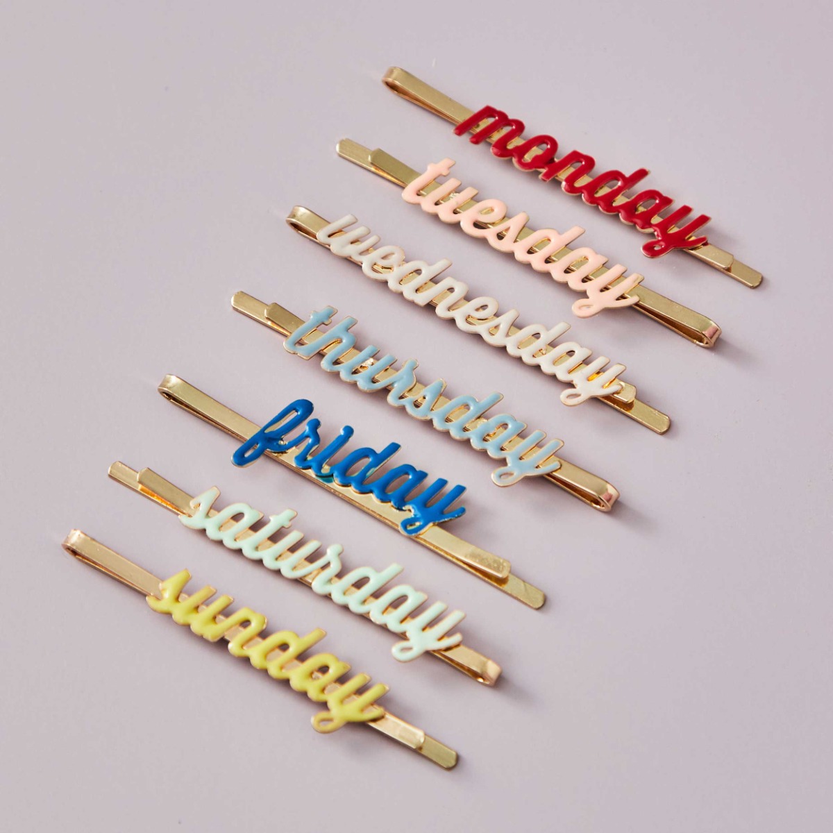 Meri Meri Days of the Week Enamel Hair Slides