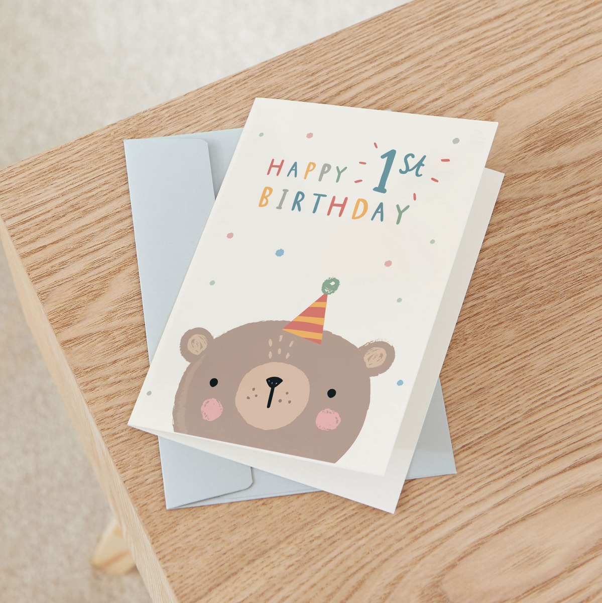 Personalised Little Bear s 1st Birthday Card