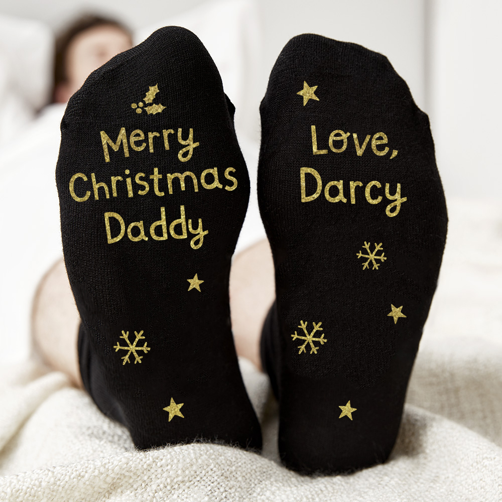 Personalised Merry Christmas Adult Socks