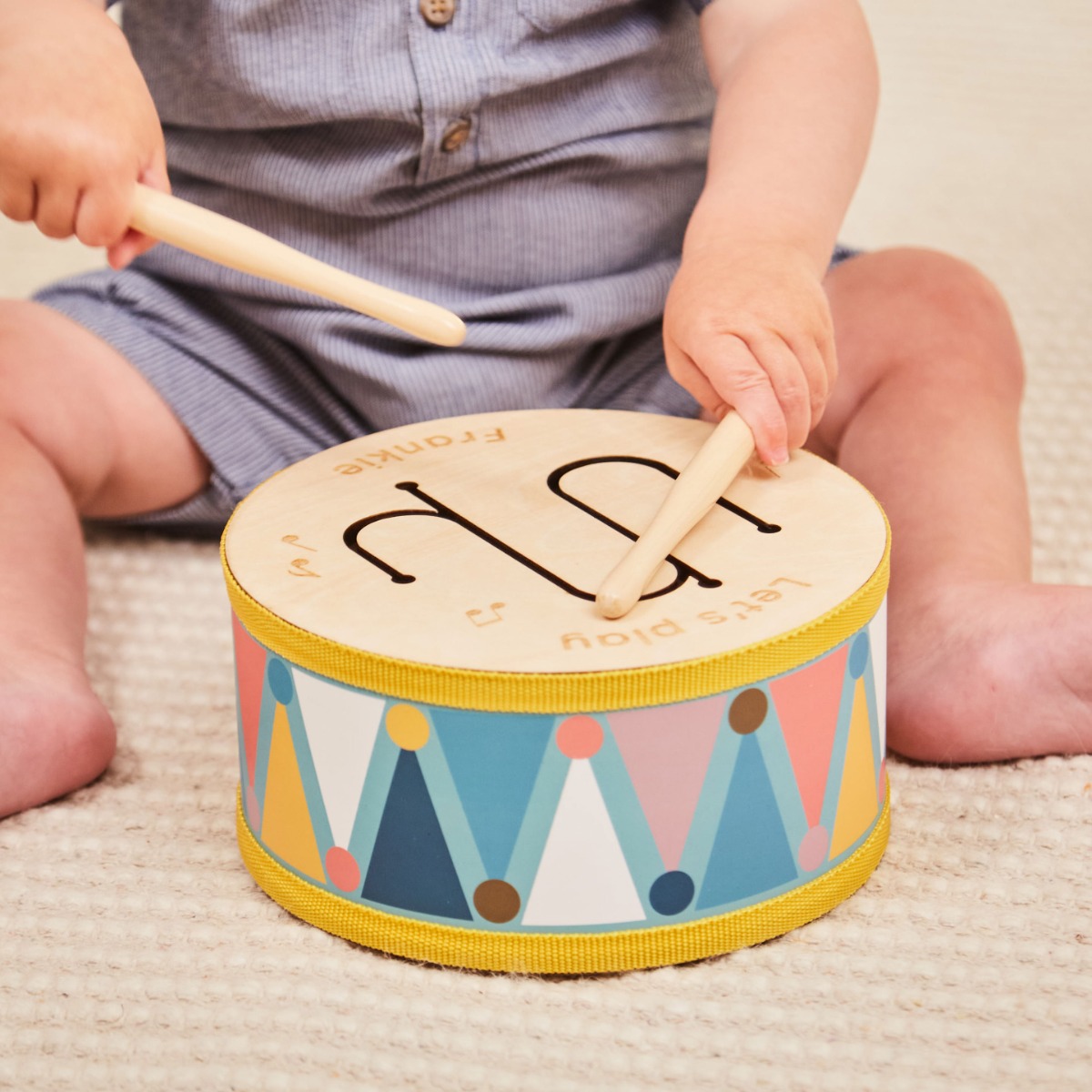 Personalised Wooden Drum Toy