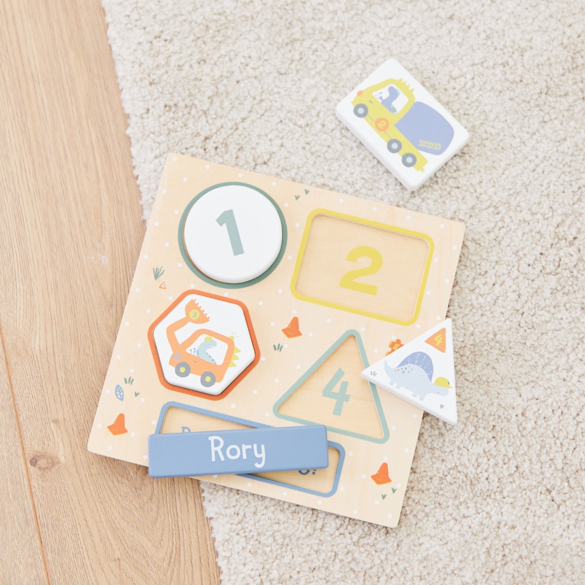 Personalised Wooden Dinosaur Themed 5-Piece Puzzle