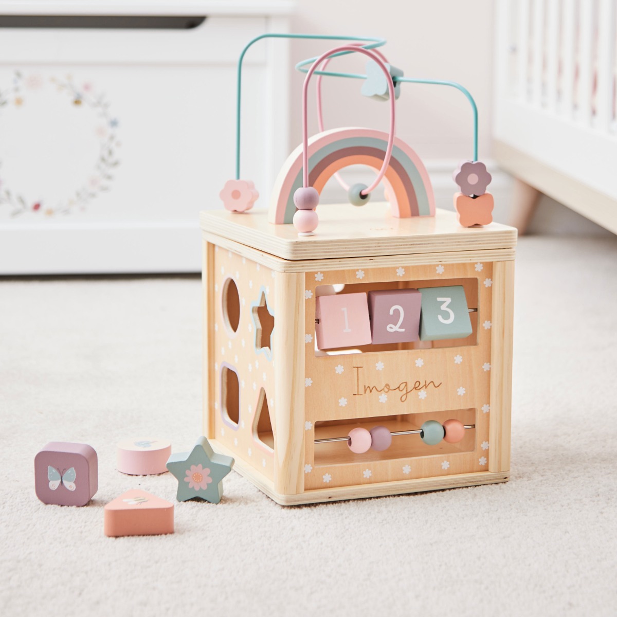 Personalised Wooden Activity Cube