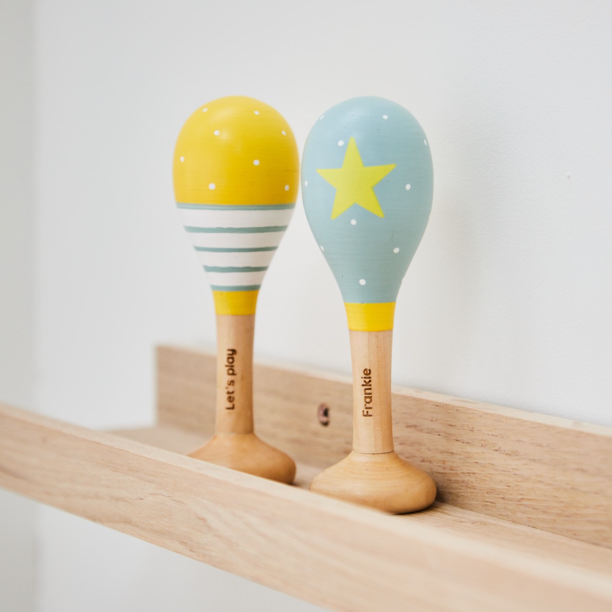 Personalised Pastel Wooden Maracas