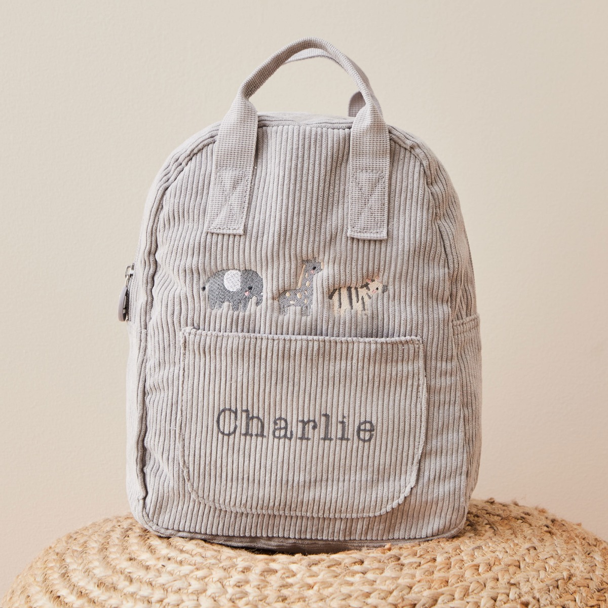 Personalised Cord Safari Design Mini Backpack