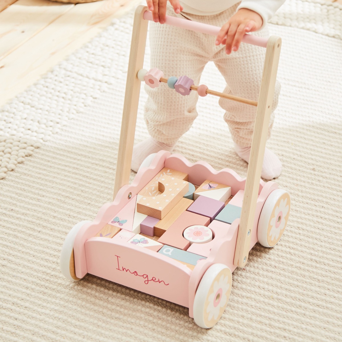 Personalised Push-Along Activity Walker With Blocks