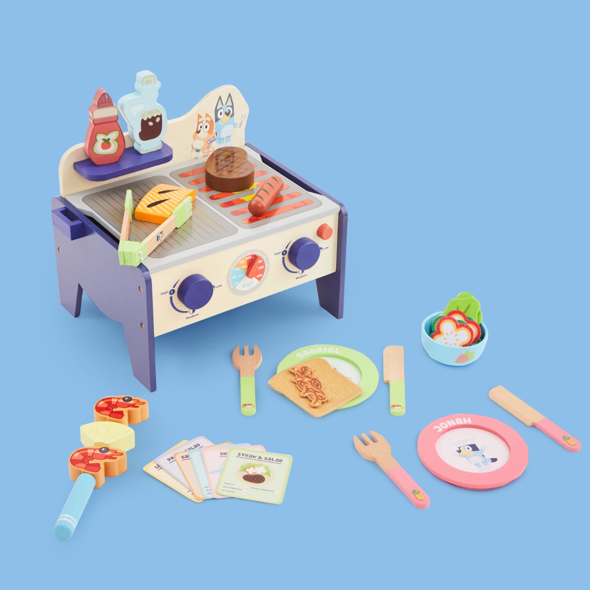 Personalised Bluey Wooden Grill Playset