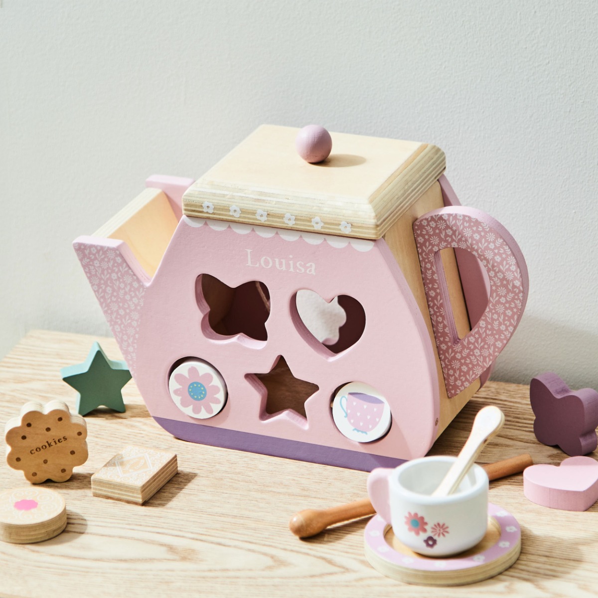 Personalised Teapot Wooden Shape Sorter