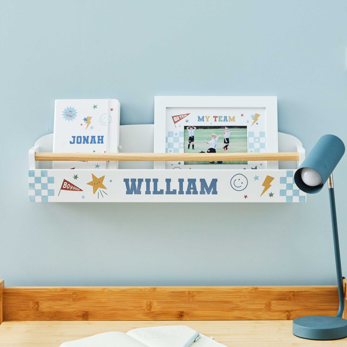 Personalised Checkerboard Picture Shelf