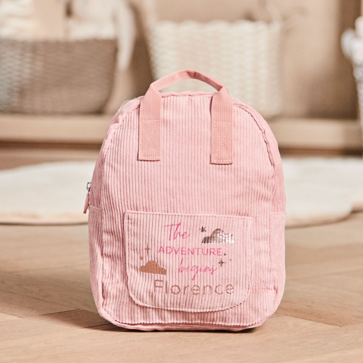 Personalised Cloud Design Cord Mini Backpack