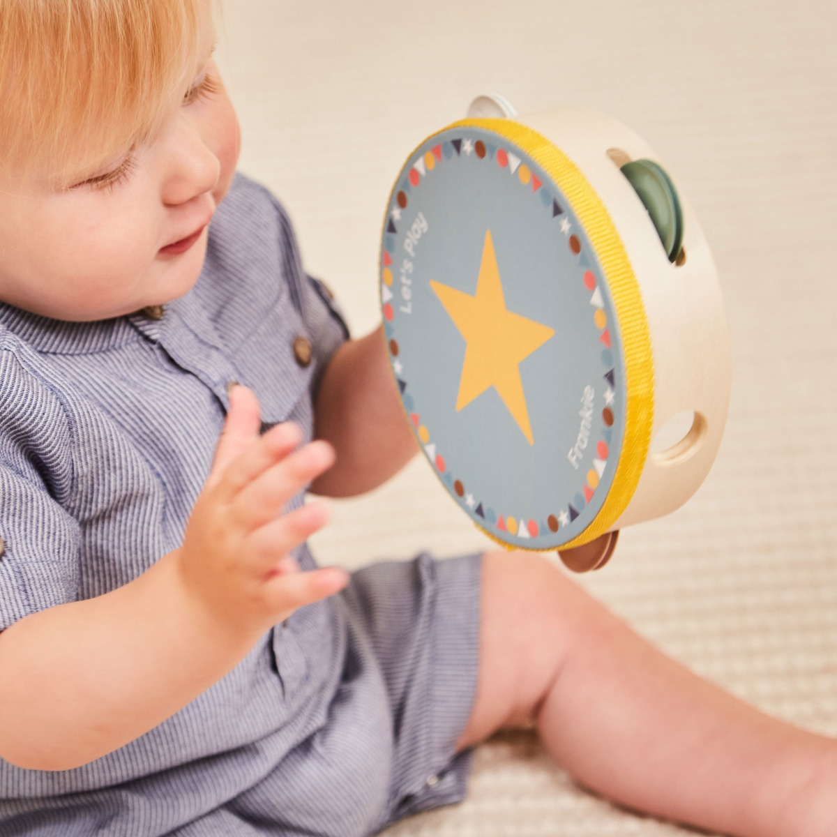 Personalised Colourful Childrens Tambourine Toy