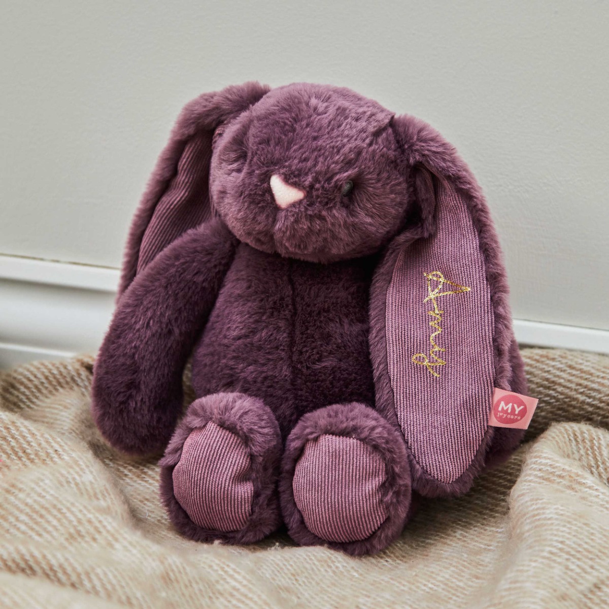 Personalised Plum Bunny Soft Toy