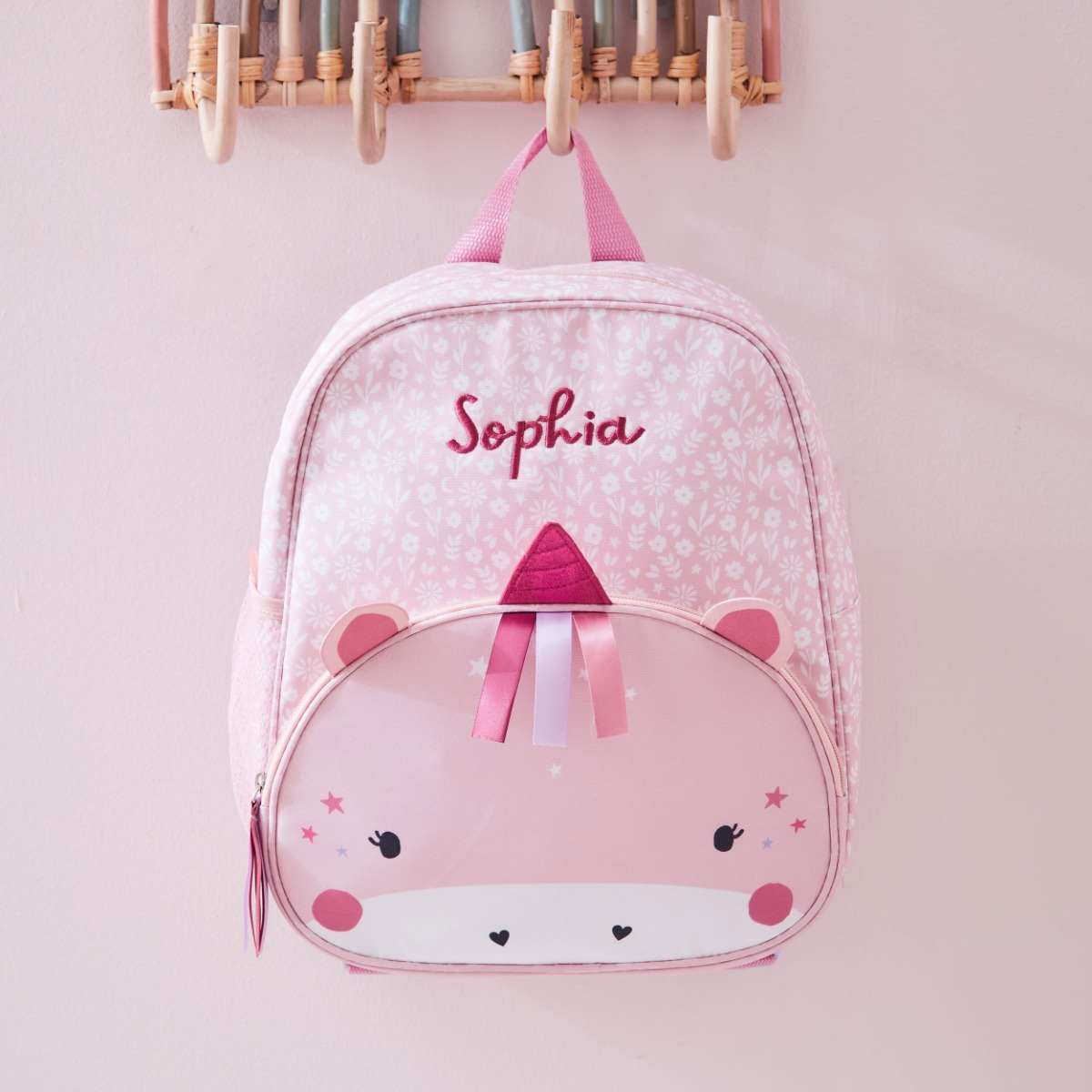 Personalised Unicorn Face Medium Backpack