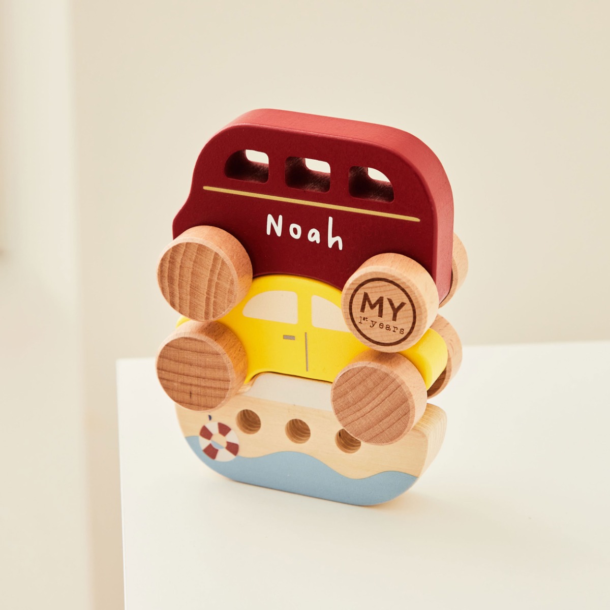 Personalised Wooden Stacking Vehicles