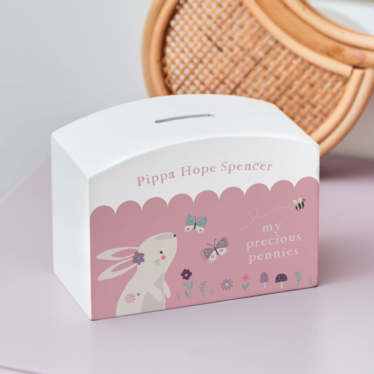 Personalised Bunny Money Box