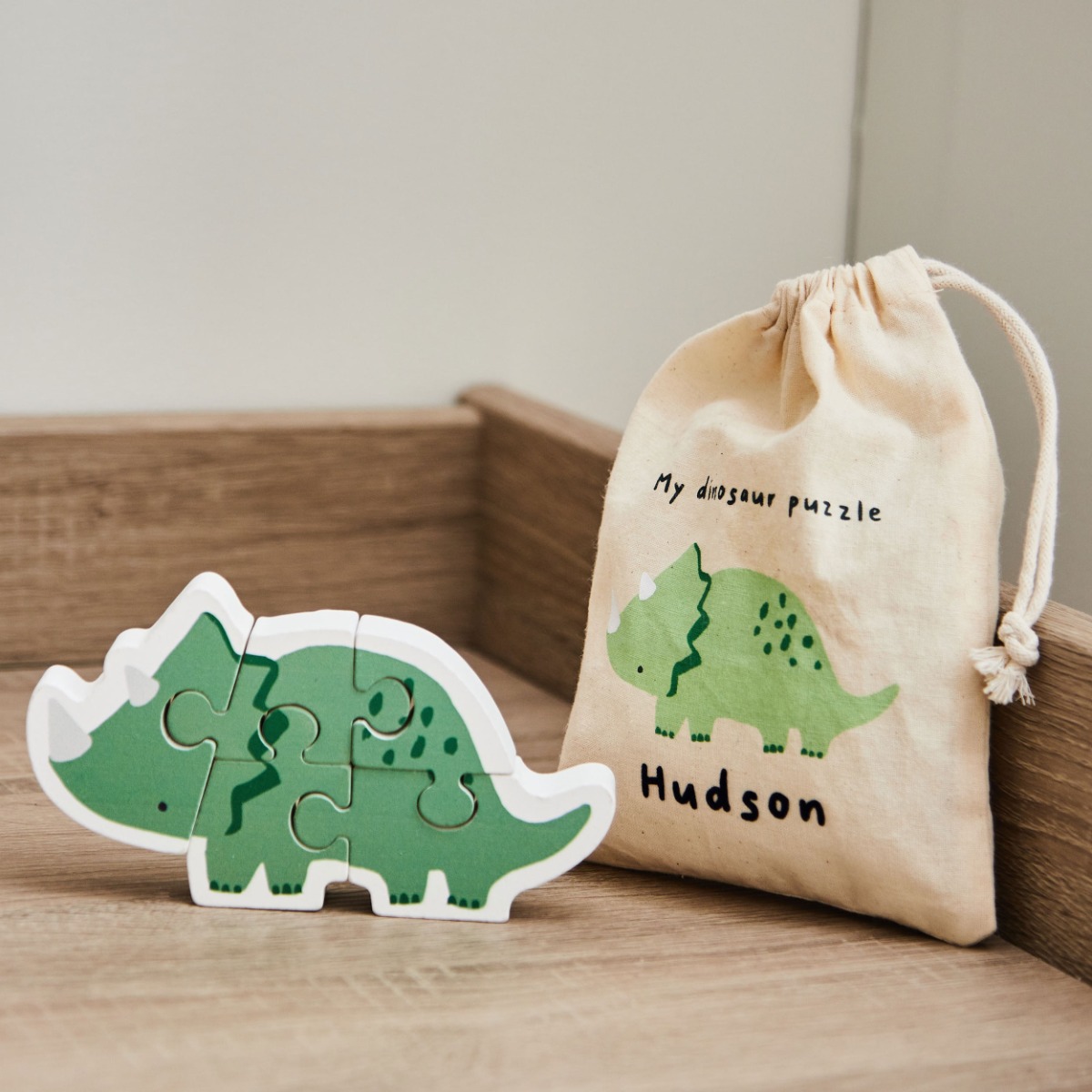 Personalised Dino FSC Wooden Puzzle