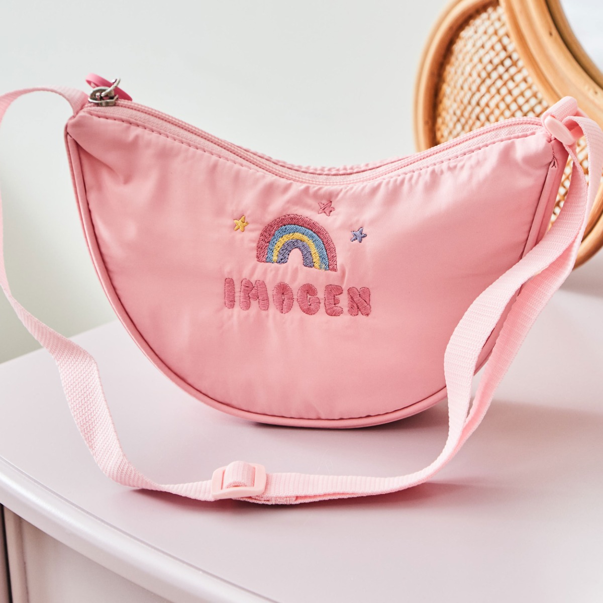 My Kids Personalised Rainbow Cross Body Bag