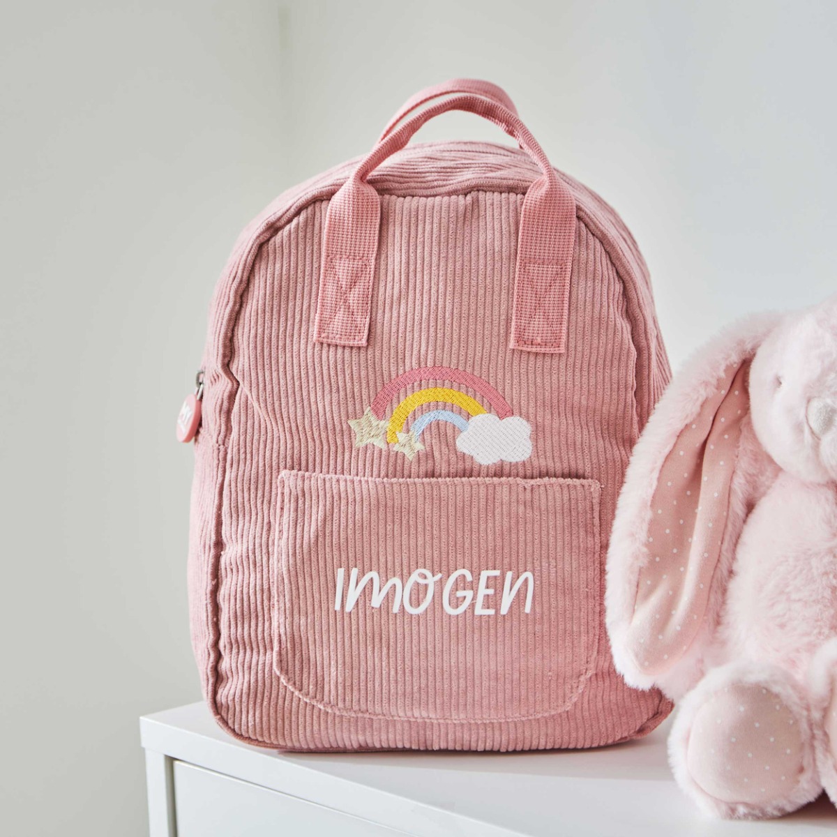 Personalised Rainbow Cord Mini Backpack