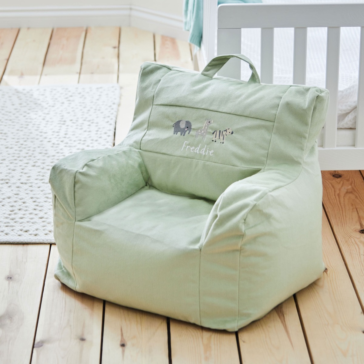 Personalised Born to be Loved Sage Cord Chair