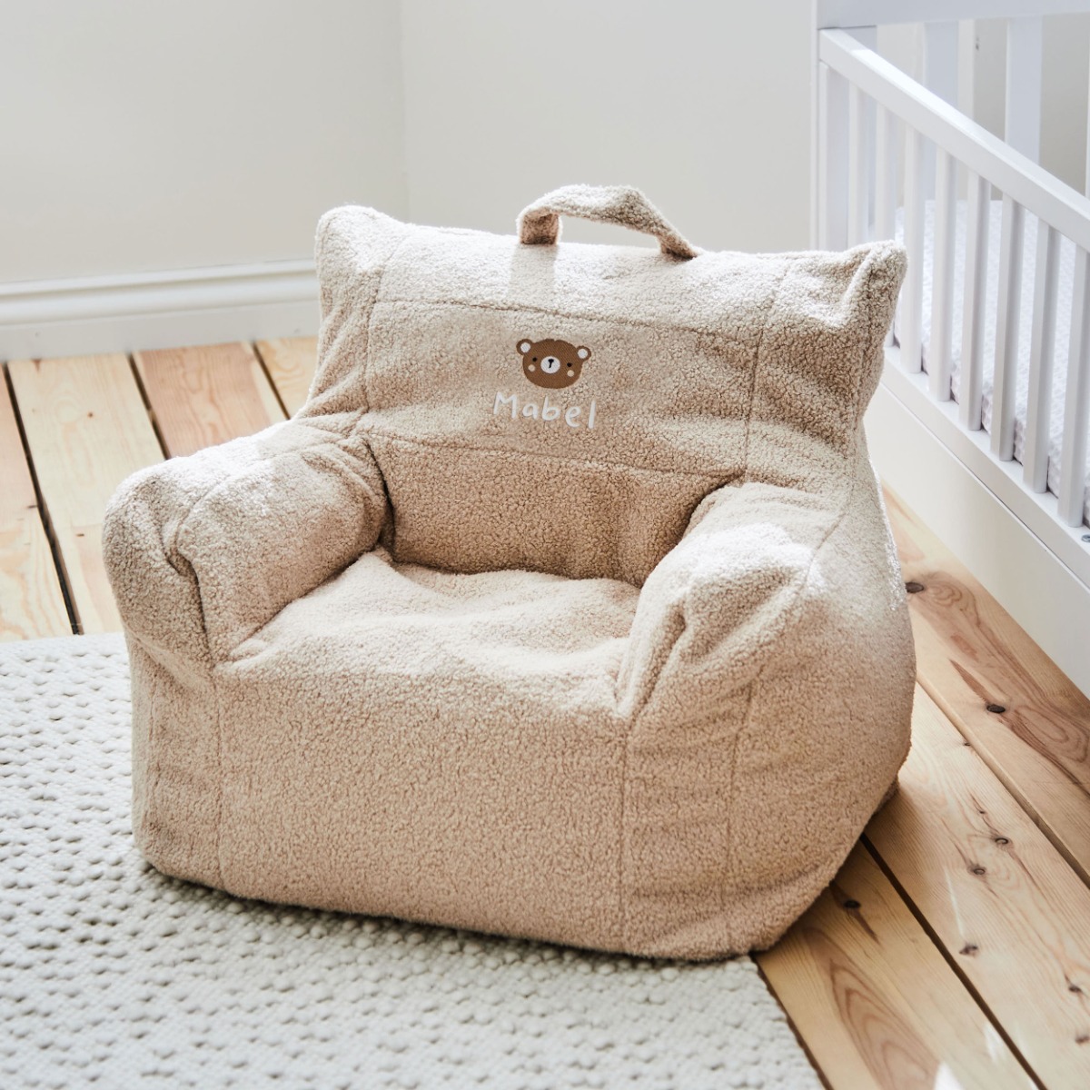 Personalised Bear Caramel Borg Chair