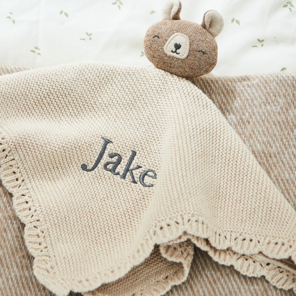 Personalised Avery Row Brave Bear Comforter