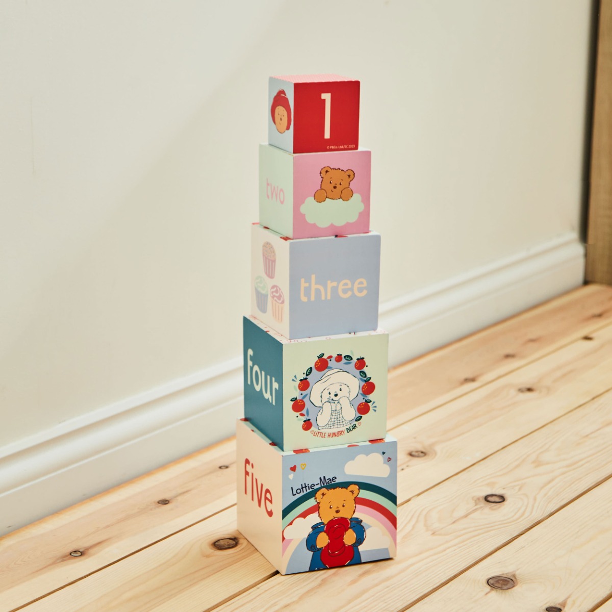 Personalised Paddington Wooden Stacking Cubes