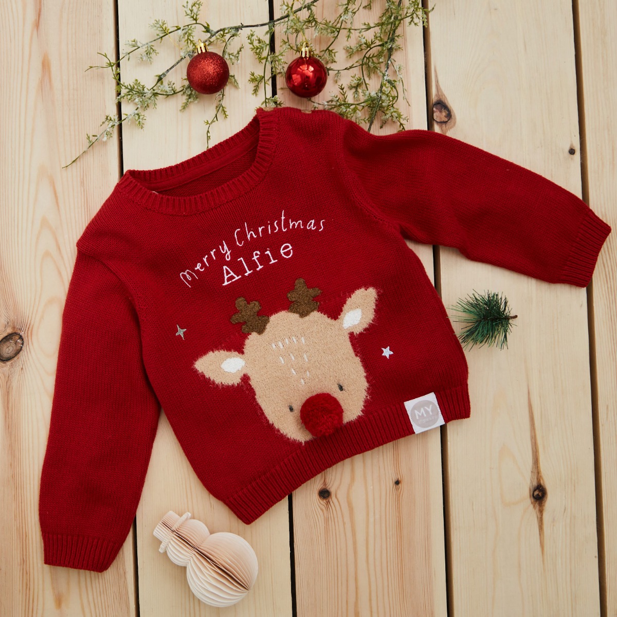 Personalised Reindeer Christmas Jumper